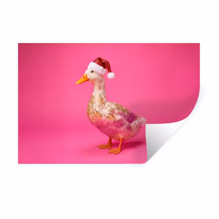 Muursticker - Vogel - Kerst - Roze