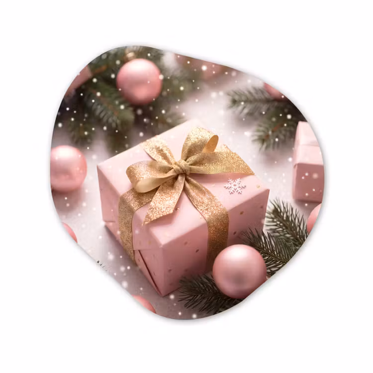 Organisch schilderij - Forex - Cadeau - Kerst - Roze — 1