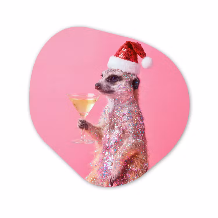Organisch schilderij - Forex - Dieren - Glitter - Feest — 1