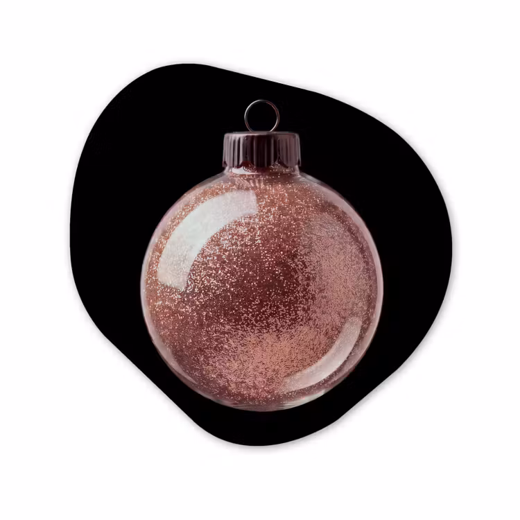 Organisch schilderij - Forex - Kerstbal - Roségoud - Kerst — 1
