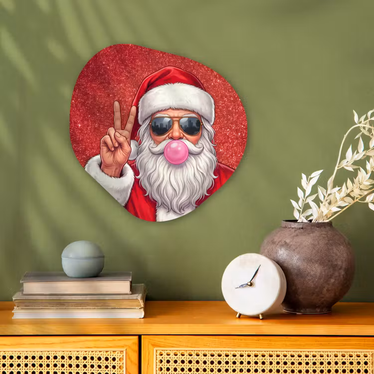 Organisch schilderij - Forex - Kerstman - Zonnebril - Kerst — 2