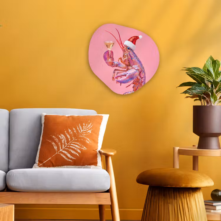 Organisch schilderij - Forex - Kreeft - Kerst - Roze — 3