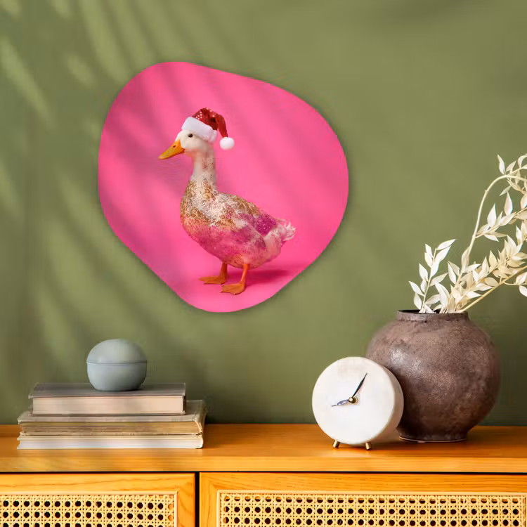 Organisch schilderij - Forex - Vogel - Kerst - Roze — 2