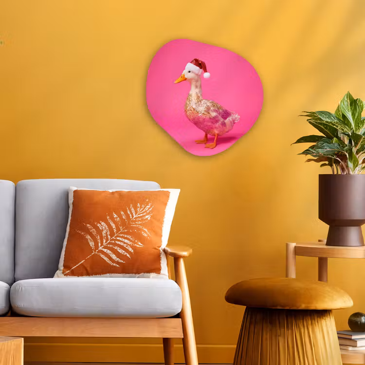 Organisch schilderij - Forex - Vogel - Kerst - Roze — 3