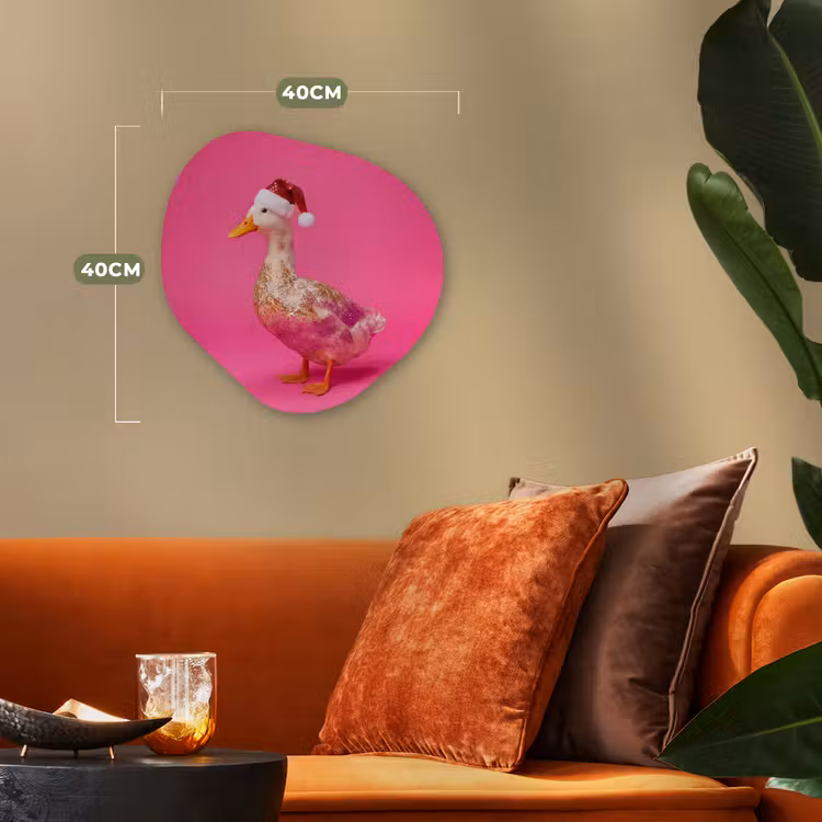 Organisch schilderij - Forex - Vogel - Kerst - Roze — 4