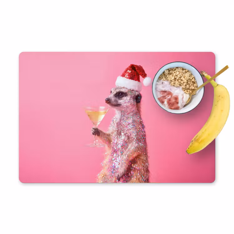 Placemat - 6 stuks - Dieren - Glitter - Feest — 1