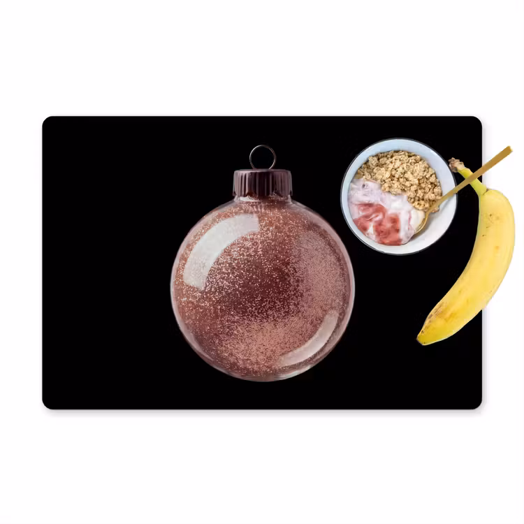 Placemat - 6 stuks - Kerstbal - Roségoud - Kerst — 1