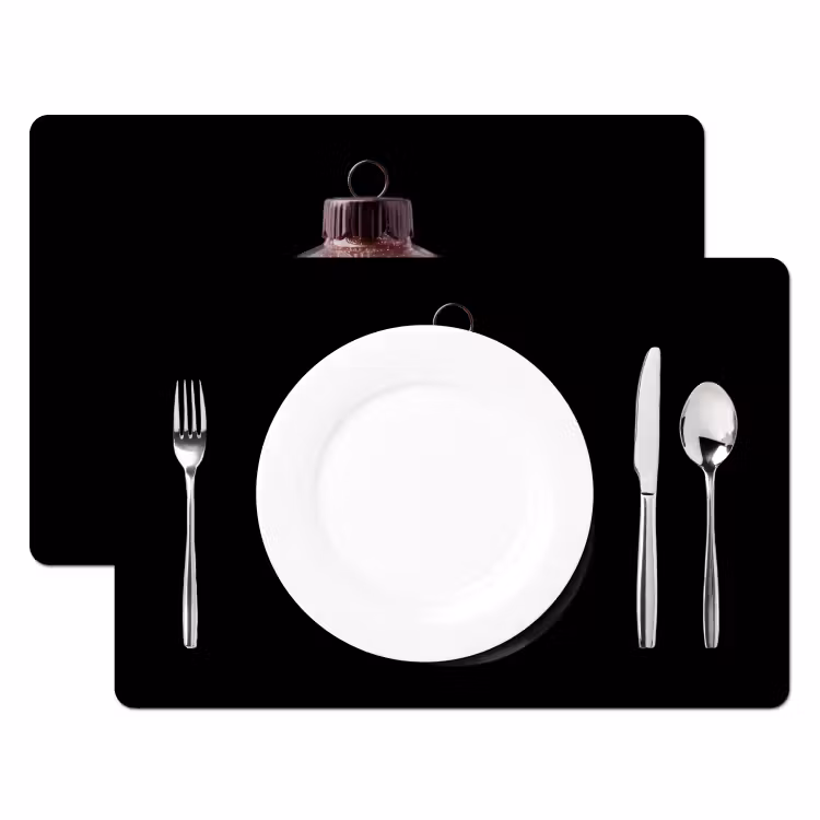 Placemat - 6 stuks - Kerstbal - Roségoud - Kerst — 2