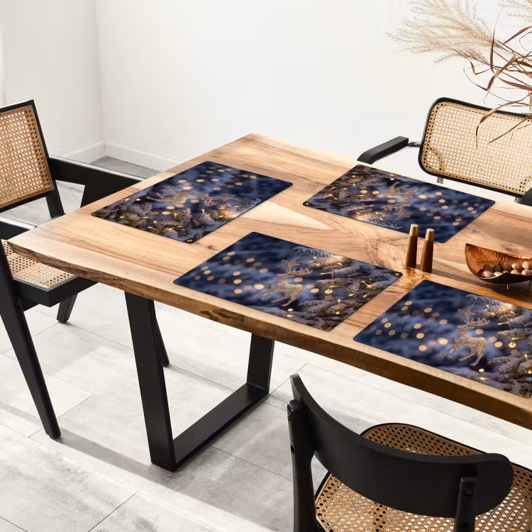 Placemat - 6 stuks - Rendier - Kerst - Sneeuw — 3