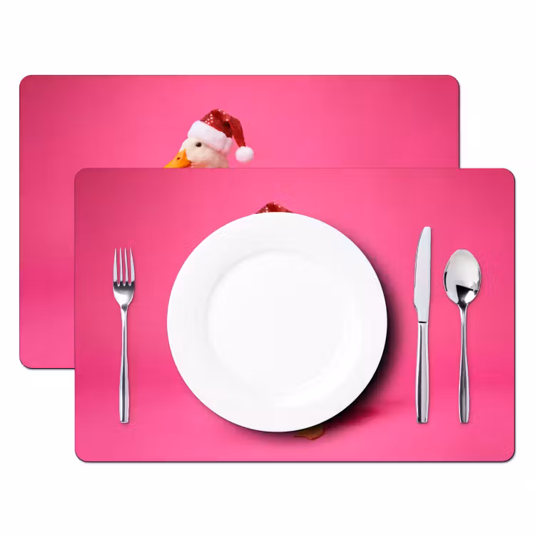 Placemat - 6 stuks - Vogel - Kerst - Roze — 2