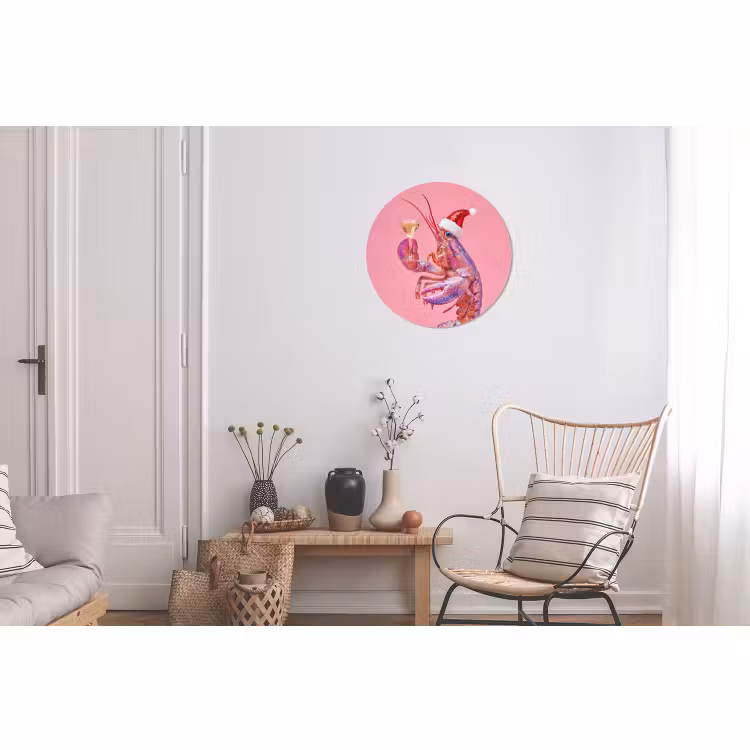 Wandcirkel - Aluminium - Kreeft - Kerst - Roze — 2