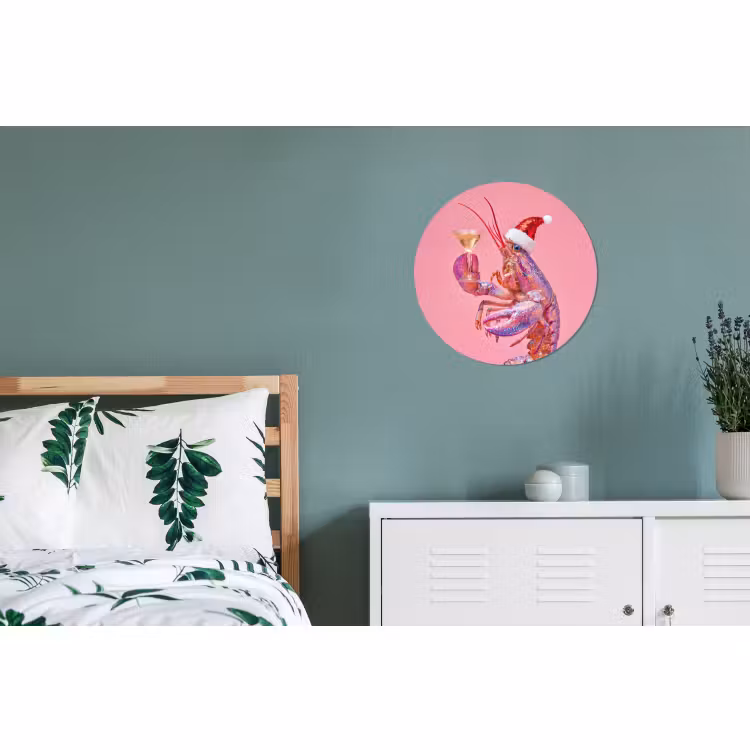 Wandcirkel - Aluminium - Kreeft - Kerst - Roze — 4