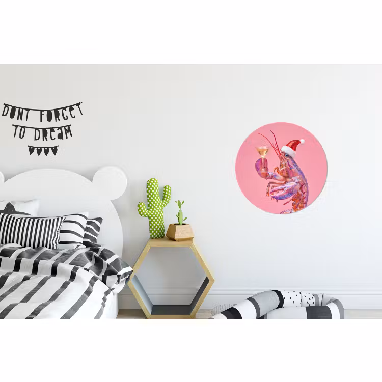 Wandcirkel - Aluminium - Kreeft - Kerst - Roze — 5