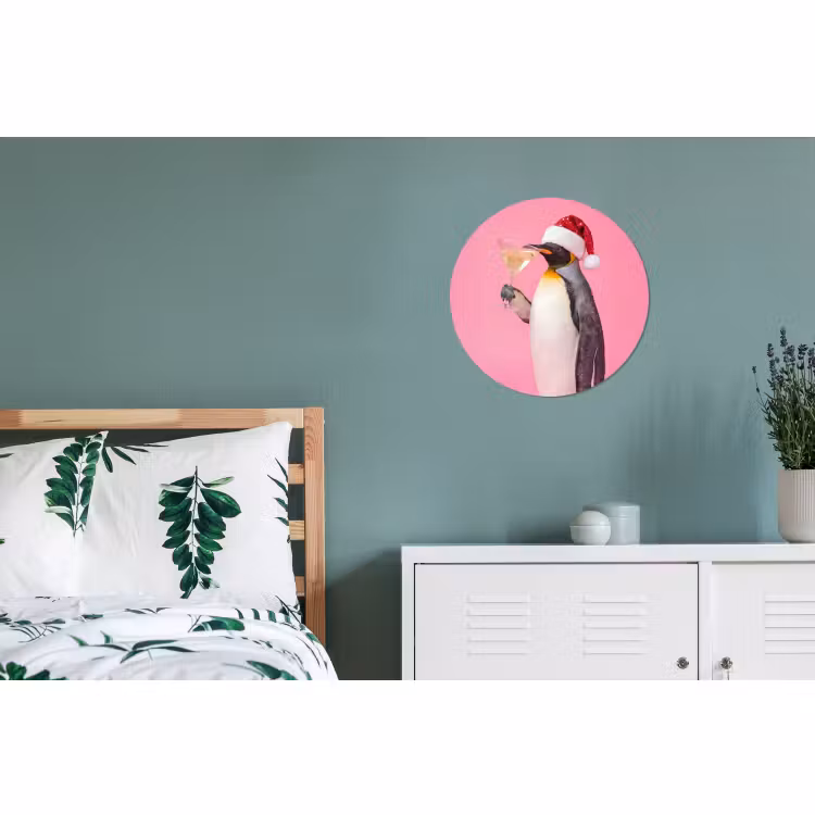 Wandcirkel - Aluminium - Pinguïn - Kerst - Feest — 4