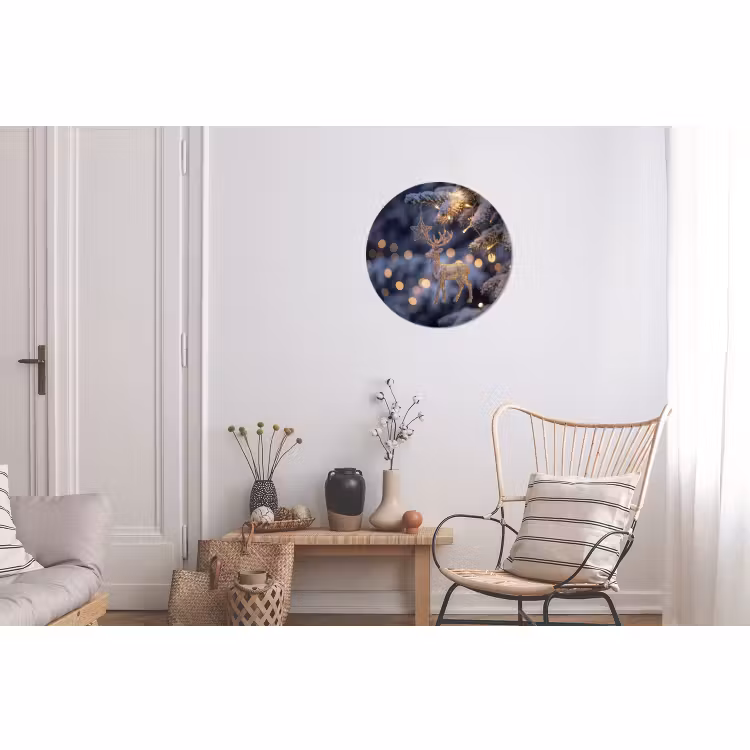 Wandcirkel - Aluminium - Rendier - Kerst - Sneeuw — 2
