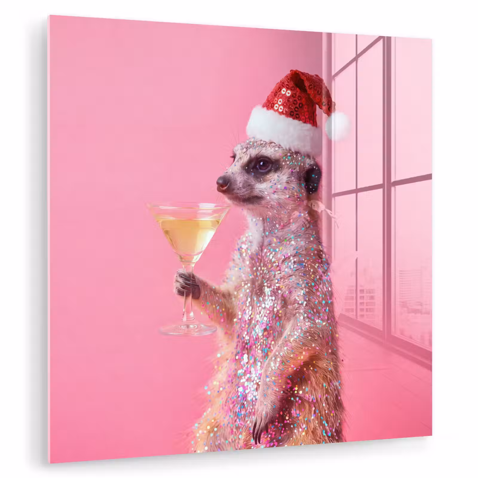 Glas schilderij - Dieren - Glitter - Feest — 1