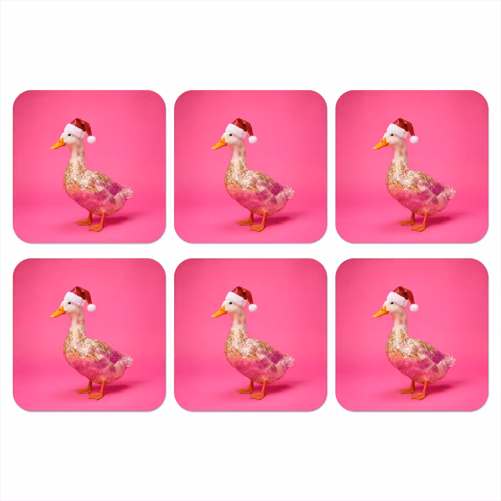 Onderzetter​ - Vogel - Kerst - Roze — 1