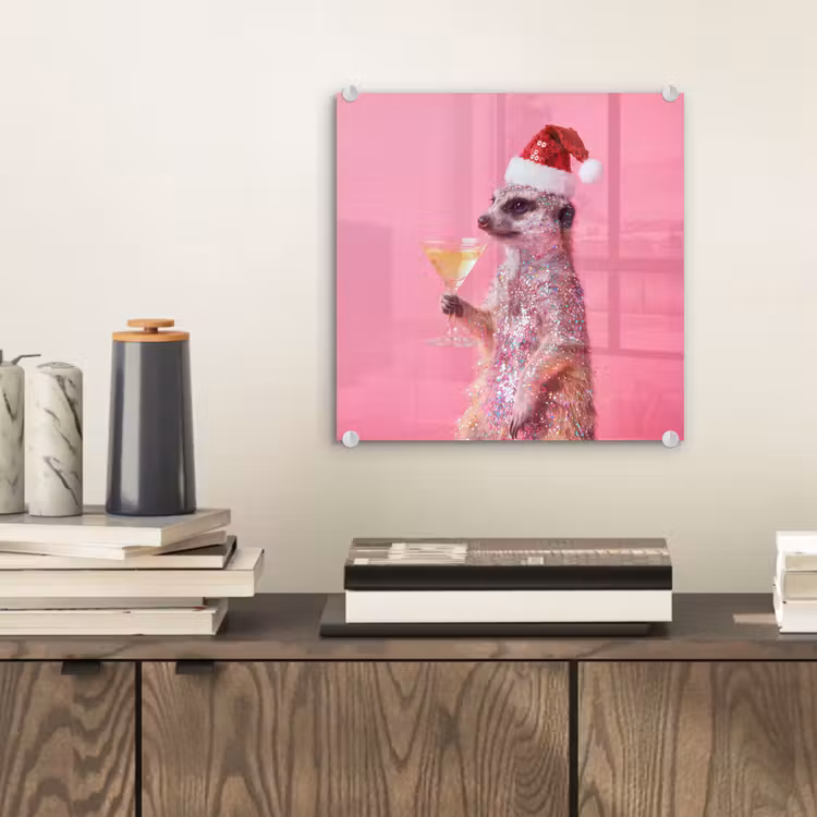 Glas schilderij - Dieren - Glitter - Feest — 2