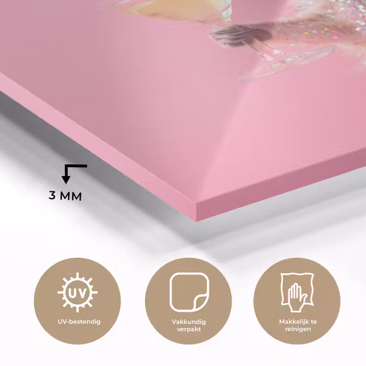 Glas schilderij - Dieren - Glitter - Feest — 3