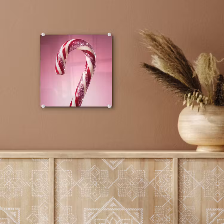Glas schilderij - Zuurstok - Glinsterend - Roze — 6