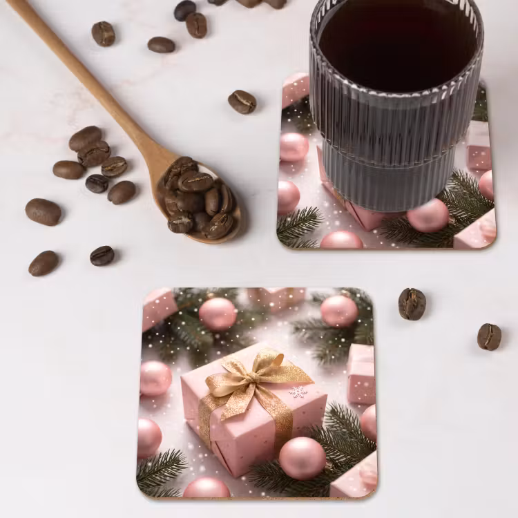 Onderzetter - Cadeau - Kerst - Roze — 4