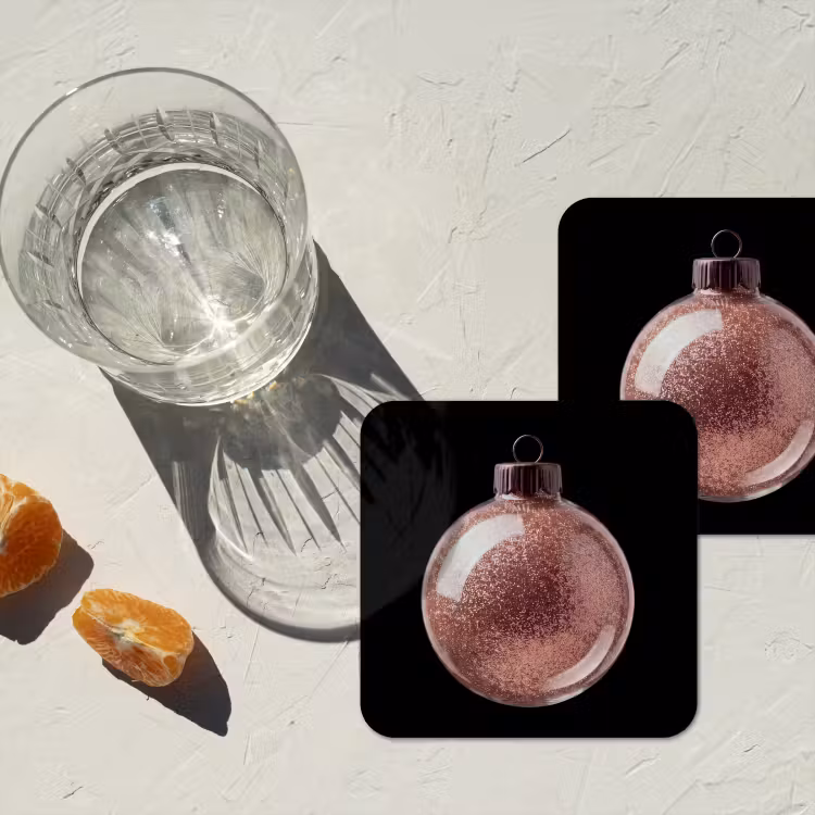 Onderzetter - Kerstbal - Roségoud - Kerst — 2