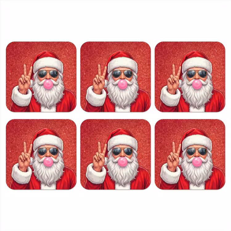 Onderzetter - Kerstman - Zonnebril - Kerst — 1