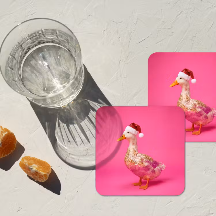 Onderzetter​ - Vogel - Kerst - Roze — 2