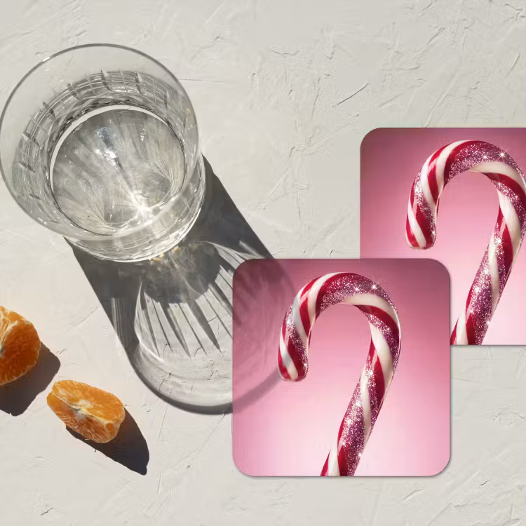 Onderzetter - Zuurstok - Glinsterend - Roze — 2