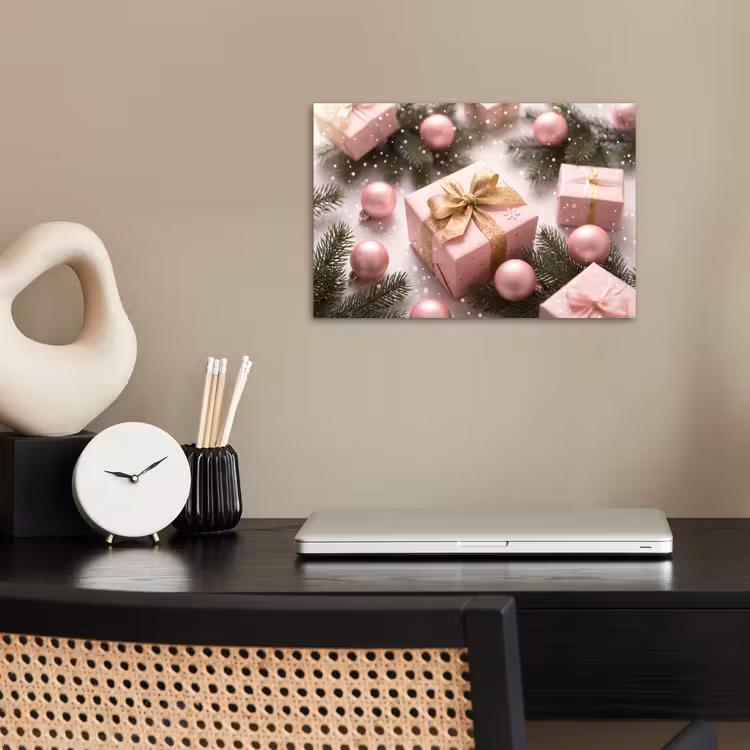 Poster - Cadeau - Kerst - Roze — 2