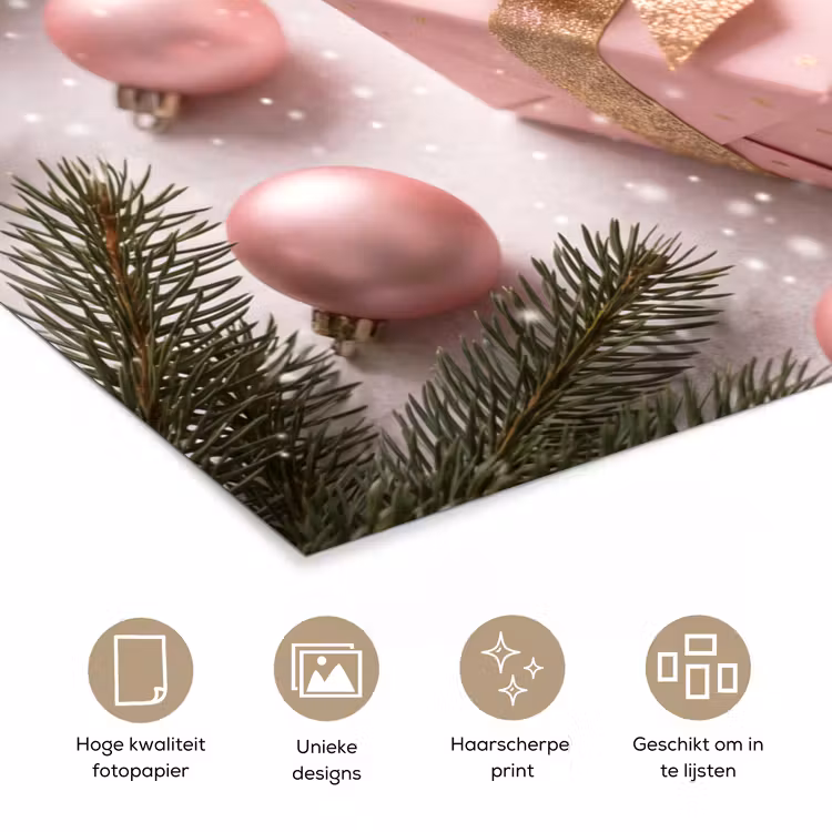 Poster - Cadeau - Kerst - Roze — 5