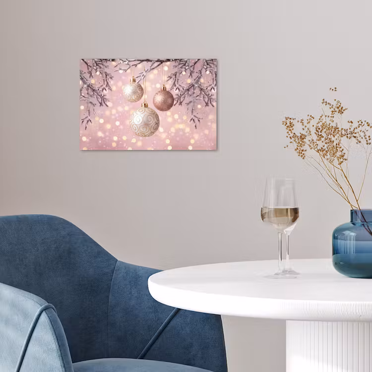Poster - Kerstbal - Roze - Winter — 4