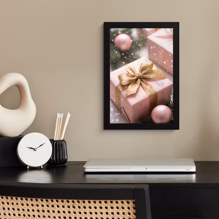 Poster met lijst - Cadeau - Kerst - Roze — 2