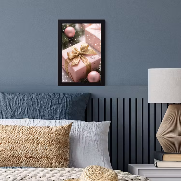 Poster met lijst - Cadeau - Kerst - Roze — 3