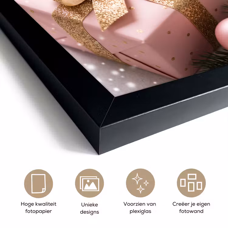 Poster met lijst - Cadeau - Kerst - Roze — 6