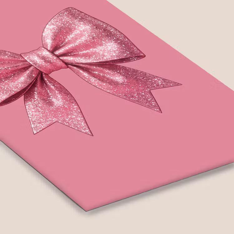 Poster met lijst - Roze strik - Glitter — 7