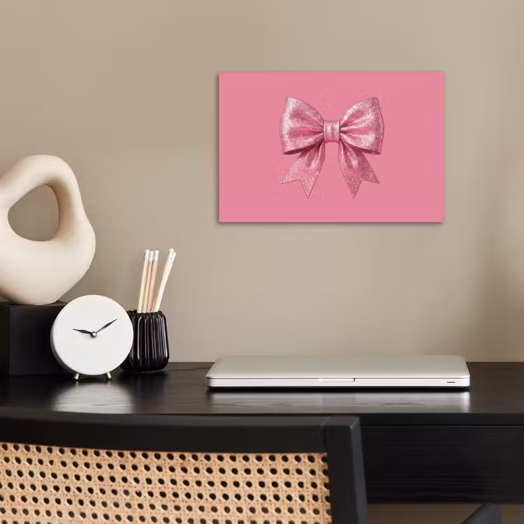 Poster - Roze strik - Glitter — 2