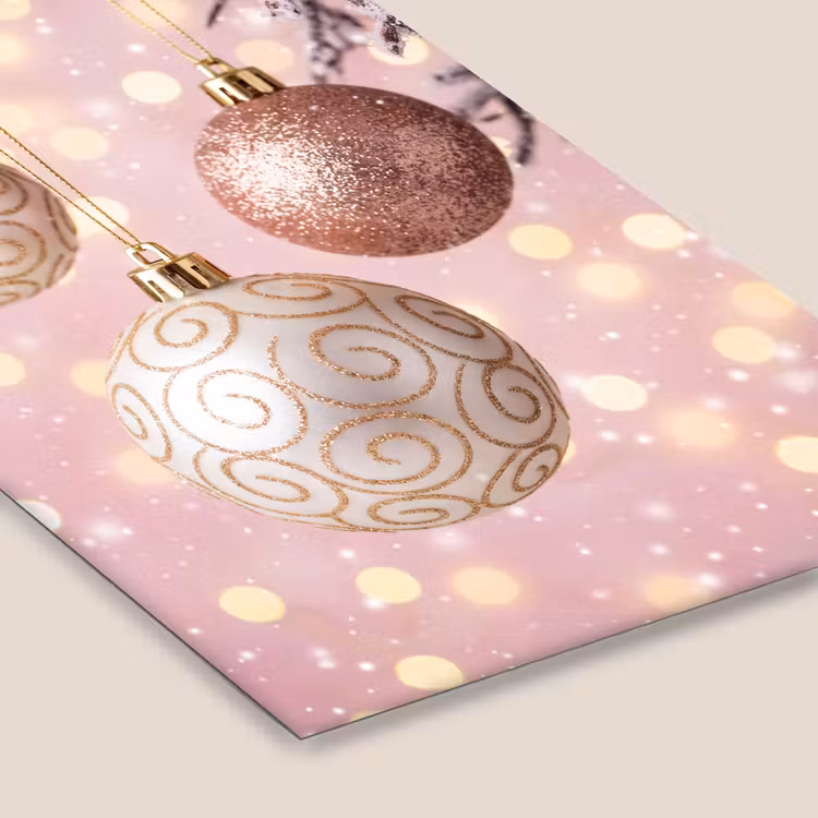 Poster met lijst - Kerstbal - Roze - Winter — 7