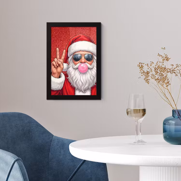 Poster met lijst - Kerstman - Zonnebril - Kerst — 4