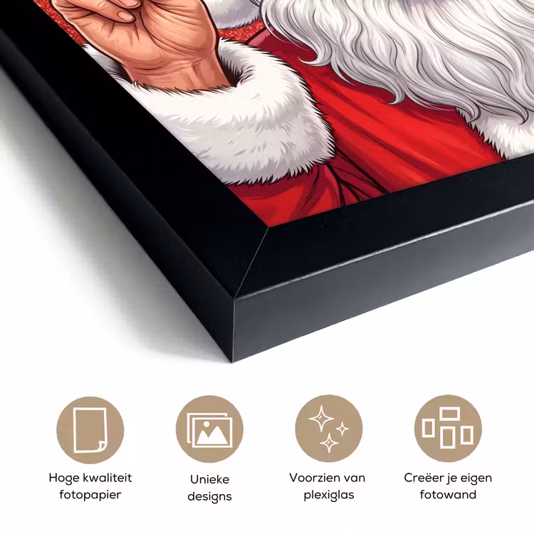 Poster met lijst - Kerstman - Zonnebril - Kerst — 6