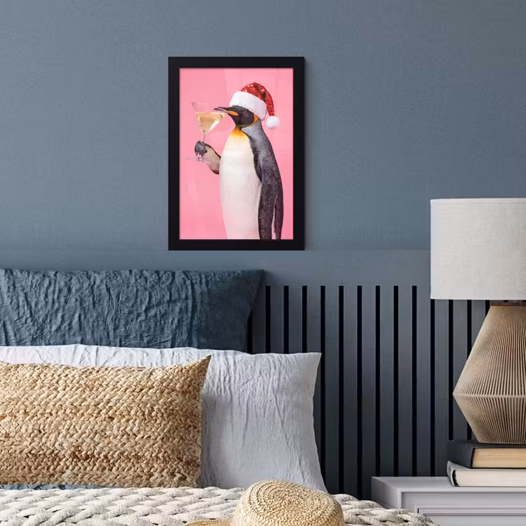 Poster met lijst - Pinguïn - Kerst - Feest — 3