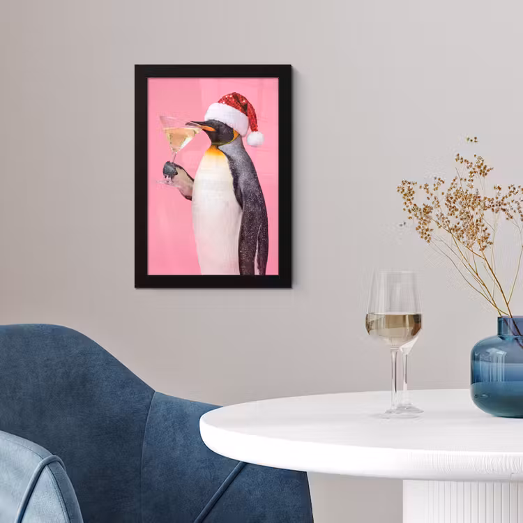 Poster met lijst - Pinguïn - Kerst - Feest — 4
