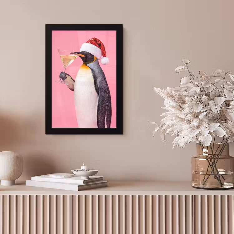 Poster met lijst - Pinguïn - Kerst - Feest — 5