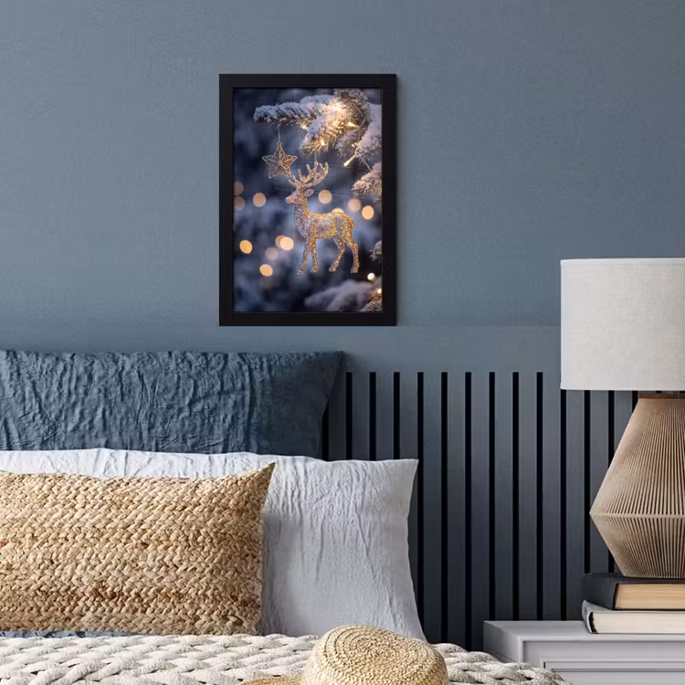 Poster met lijst - Rendier - Kerst - Sneeuw — 3