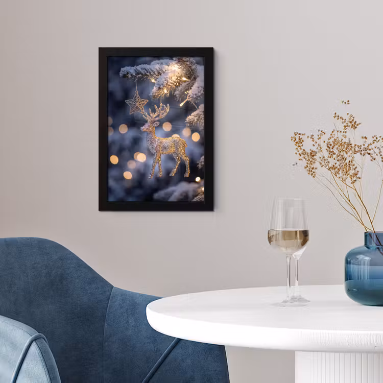 Poster met lijst - Rendier - Kerst - Sneeuw — 4