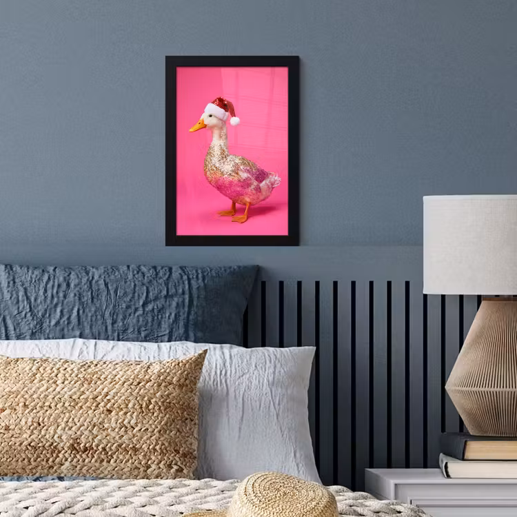 Poster met lijst - Vogel - Kerst - Roze — 3