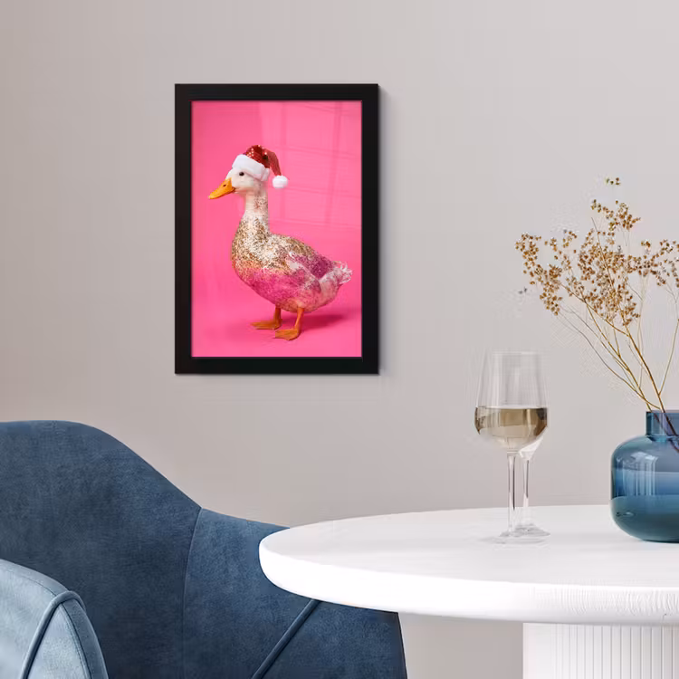 Poster met lijst - Vogel - Kerst - Roze — 4