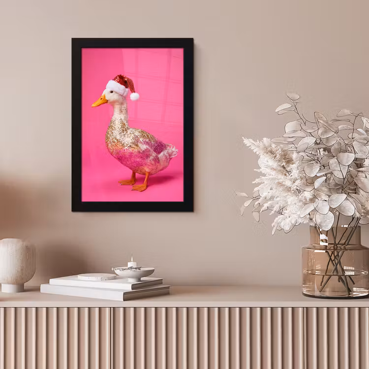 Poster met lijst - Vogel - Kerst - Roze — 5