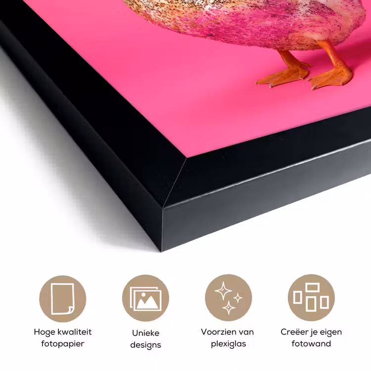 Poster met lijst - Vogel - Kerst - Roze — 6