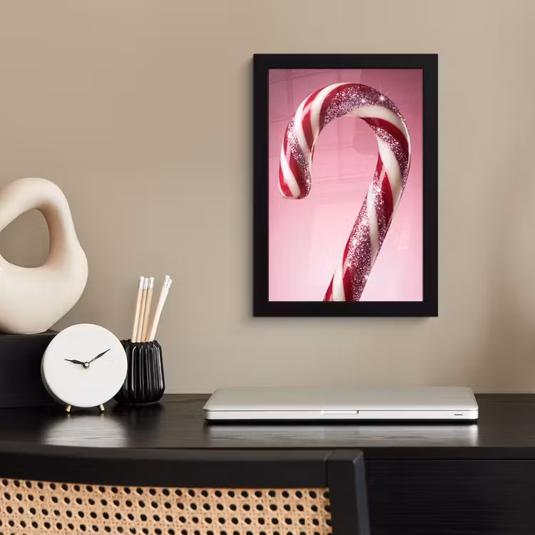 Poster met lijst - Zuurstok - Glinsterend - Roze — 2